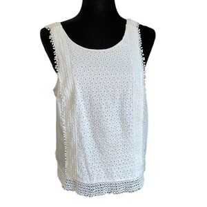 WHO WHAT WEAR Cotton Eyelet
Tank Top